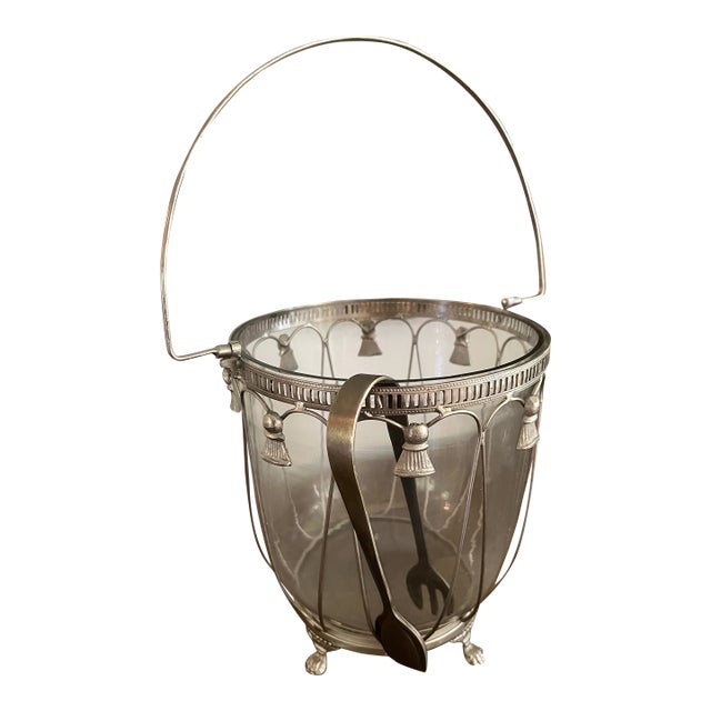 1960s Mid-Century Modern Crystal Ice Bucket For Sale