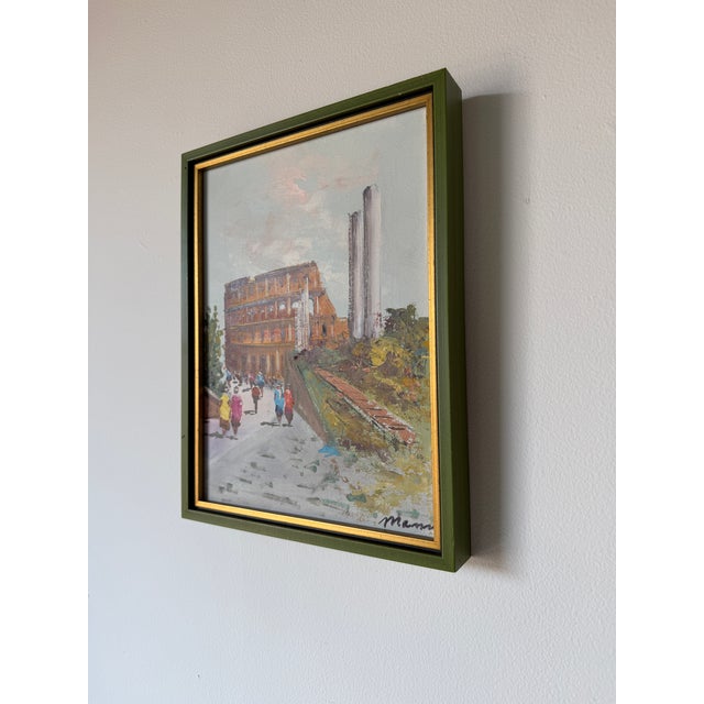 Impressionist Vintage Rome Colosseum Impressionist Oil Painting on Canvas – Framed For Sale - Image 3 of 12
