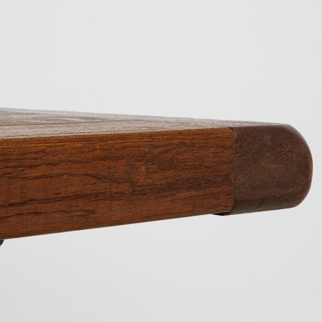 Oak Trestle Dining Table in Original Patina, Antique, France, Circa 1970 For Sale - Image 4 of 11
