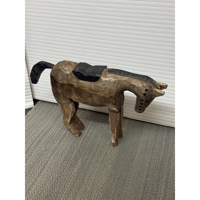 Hand-Carved Wooden Horse Sculpture, Vintage For Sale - Image 10 of 12