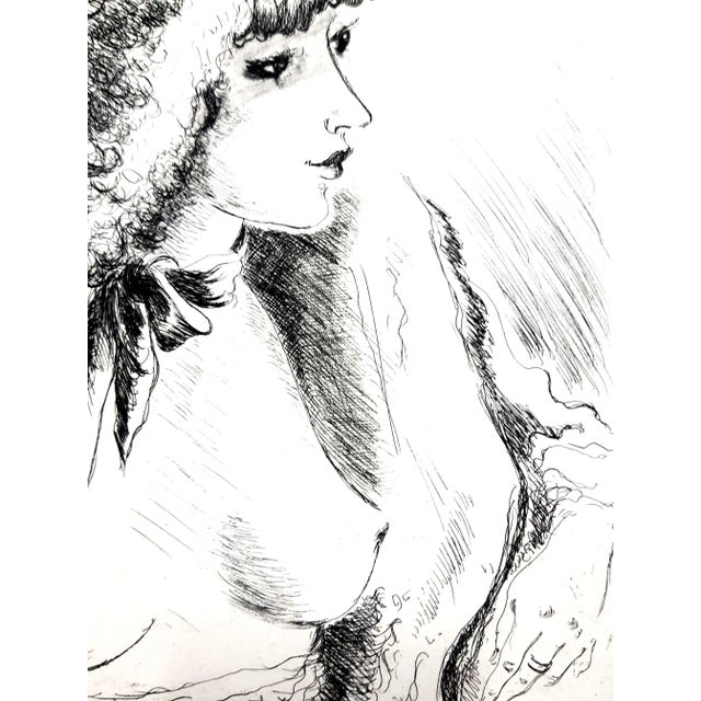 André Dignimont - Belle Epoque Portrait - Original Etching 1946 For Sale - Image 4 of 8
