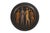 Clyde Burt ceramic charger in glazed stoneware with incised image. Signature to underside: [CB]. American, circa 1965.