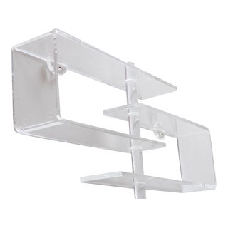 Vintage Two-Tier Lucite Wall-Mounted Shelf For Sale