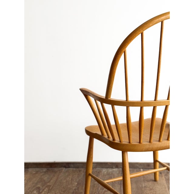 Wood Mid Century CH 18A Chair in Oak by Frits Hennigsen for Carl Hansen For Sale - Image 7 of 18