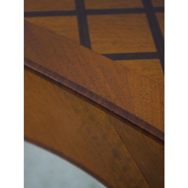 Wood French Vintage Parquetry Mahogany Rectangular End Table For Sale - Image 7 of 13