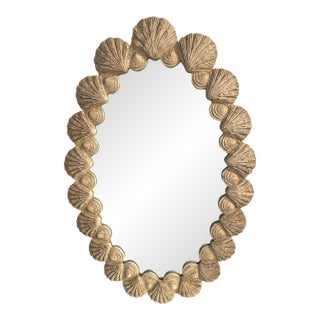 Vintage Palm Beach Mirror With Carved Scallop Shell Frame For Sale