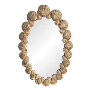 Vintage Palm Beach Mirror With Carved Scallop Shell Frame