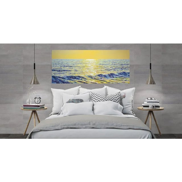 Early 21st Century Warm Ocean Evening.Modern Original Hand Painting. For Sale - Image 9 of 10