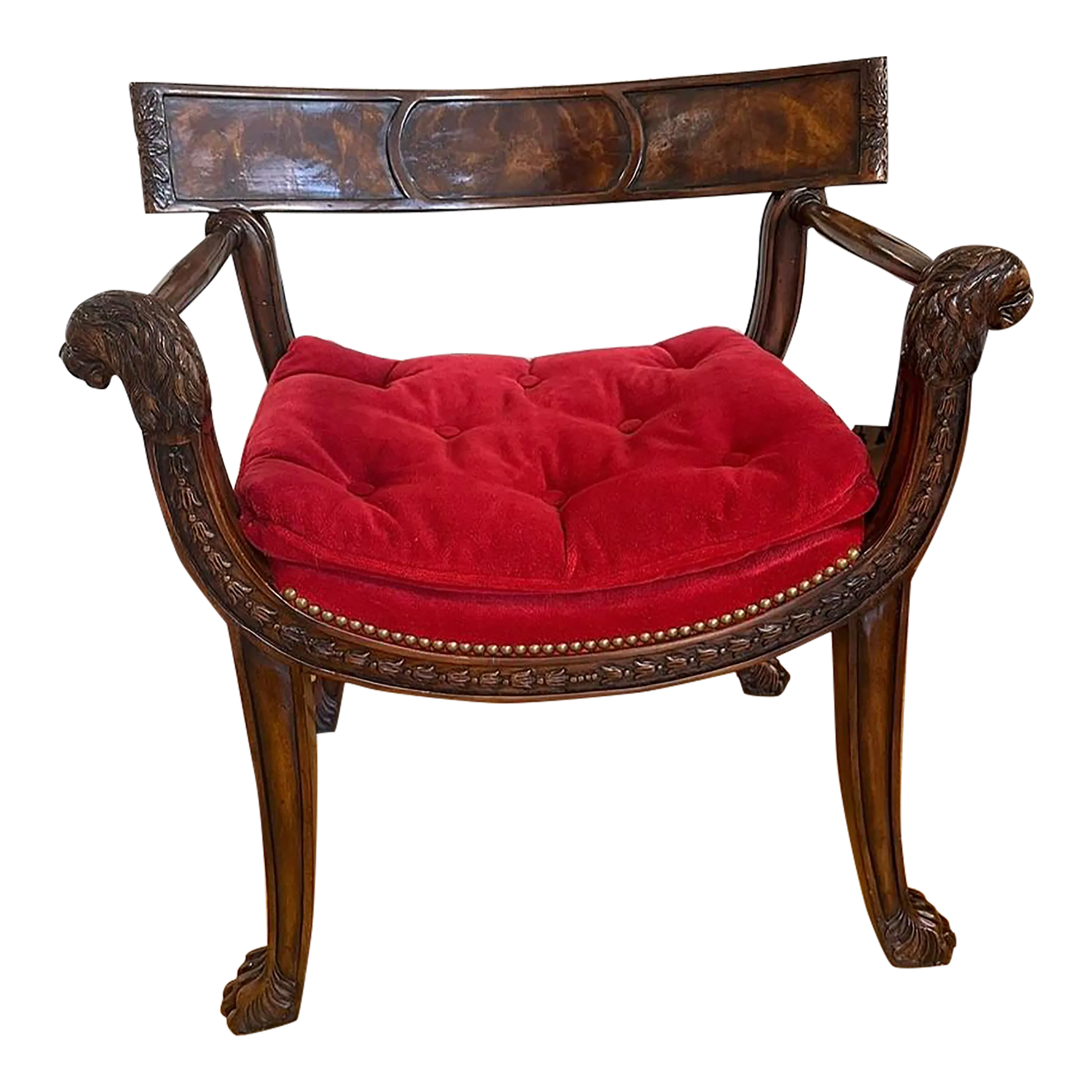 19th Victorian Red Work Layover Sham 朝 Theodore Alexander Althorp Regency in the Style of Thomas Hope
