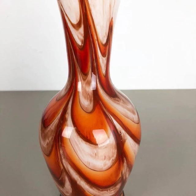 Glass Large Vintage Pop Art Vase from Opaline Florence, 1970s For Sale - Image 7 of 9