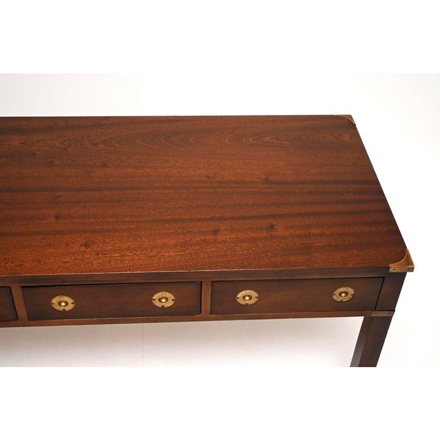 Wood Antique Military Campaign Coffee Table, 1950s For Sale - Image 7 of 10