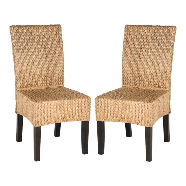 Anna 18''H Wicker Dining Chair in Natural - a Pair For Sale