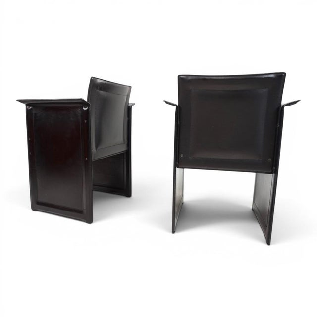 Mid-Century Modern Solaria Chairs in Black Leather by Tito Agnoli for Arrben, 1970s, Set of 2 For Sale - Image 3 of 18