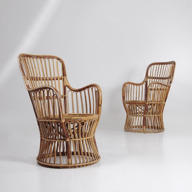 Vintage Rattan Armchairs, 1960s, Set of 2 For Sale - Image 6 of 14