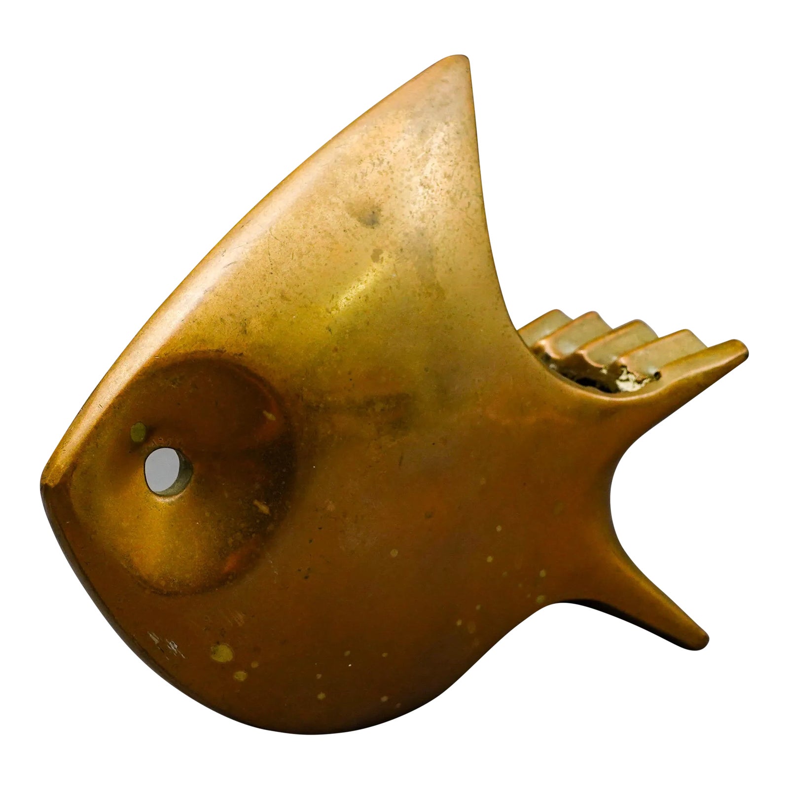 Andre Bloc MidCentury Modern Bronze Angel Fish Ashtray Sculpture