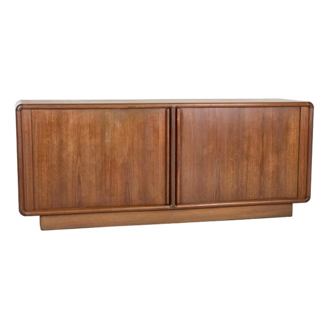 1960s Danish Teak Tambour Door Credenza by Kibaek Møbelfabrik For Sale