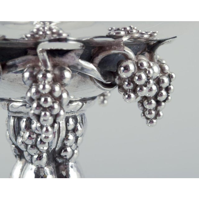 Metal Grape Cluster Centrepiece in Sterling Silver from Georg Jensen, 1980s For Sale - Image 7 of 8