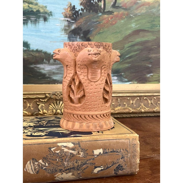 Indian Vintage Hand Carved Table/Desk Organizer, India Import For Sale - Image 3 of 9