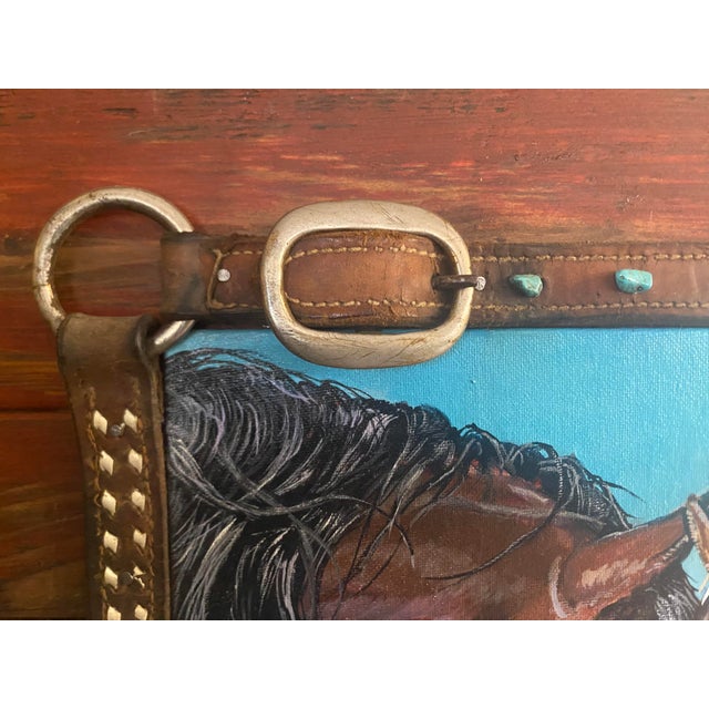 Wood "Connected Hearts", Willie Britt, Original Acrylic Painting, the Sweet Bonding of Two Horses For Sale - Image 7 of 11