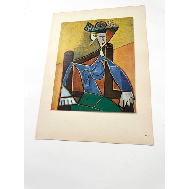 Paper Vintage Pablo Picasso Limited Edition Print Femme Assise Dans Un Fauteuil 1950 For Sale - Image 7 of 11