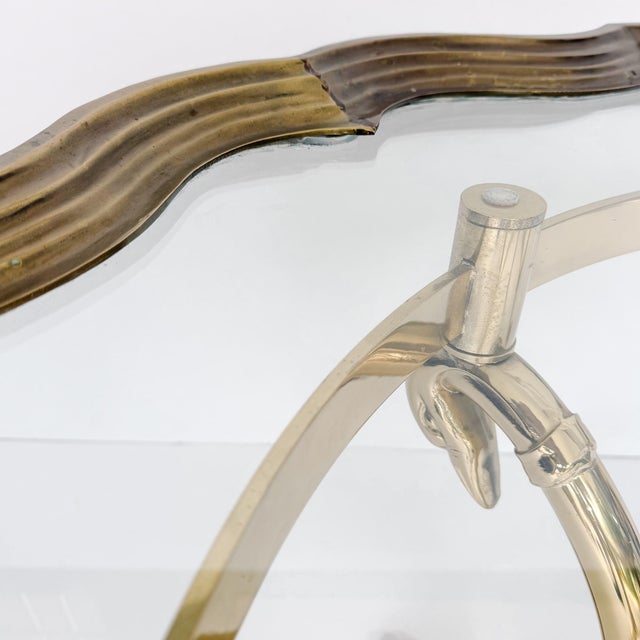 Gold Vintage Hollywood Regency Swan Coffee Table in the Style of LaBarge For Sale - Image 8 of 8