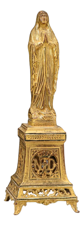 Our Lady of Lourdes in Golden Metal