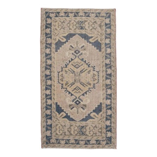 Oriental Hand Knotted Vintage Turkish Mini Rug 1'9" x 3'2" For Sale