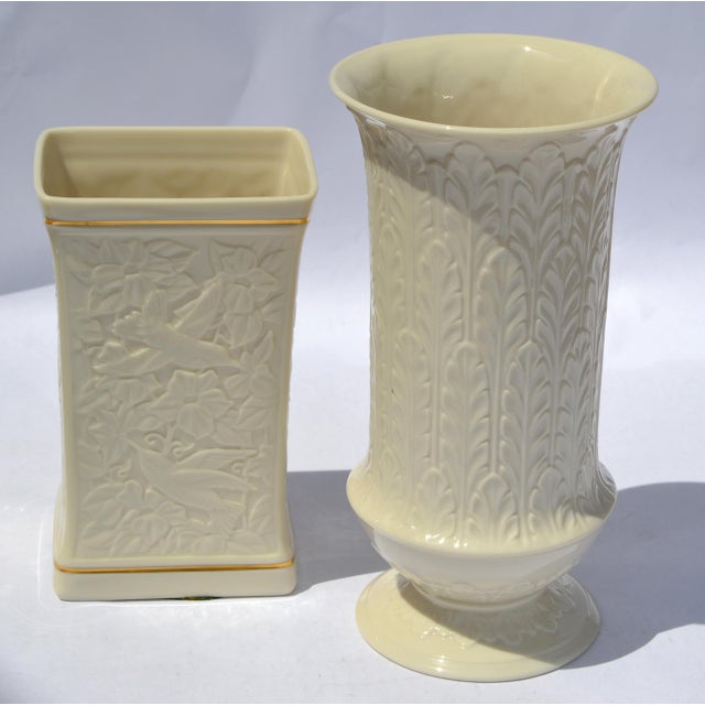 Ceramic Vintage Tall Autumn Leaf Collection Flower Vase by Lenox Fine Bone Ceramic For Sale - Image 7 of 12