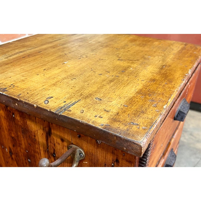 Wood Antique 19th Century Rustic American 8 Drawer Cabinet Unit W/ Coat Hooks For Sale - Image 7 of 9