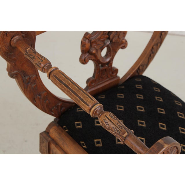 Pair Vintage Continental Figural Carved Armchairs For Sale - Image 13 of 18