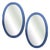Italian Blue Oval Mirrors attributed to Cristal Arte by Gio Ponti, 1970s, Set of 2 For Sale