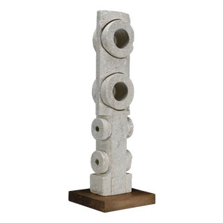 Alberto Cabiddu, Postmodern Totemic Sculpture, 1997, Pietra di Vicenza For Sale
