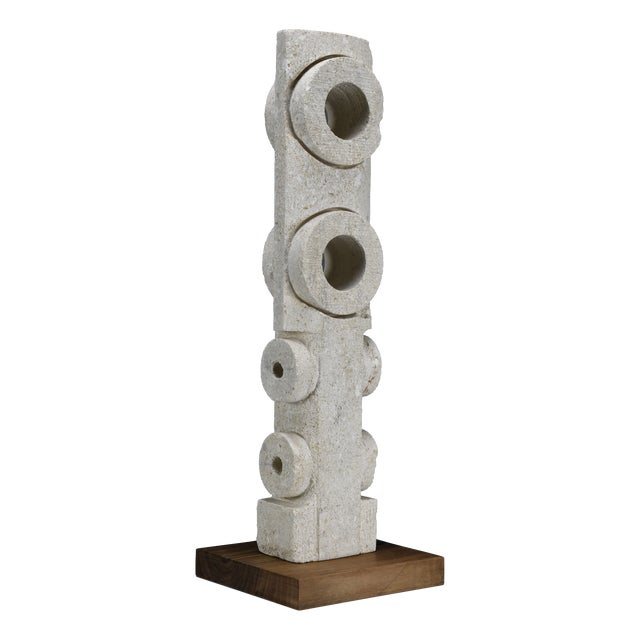 Alberto Cabiddu, Postmodern Totemic Sculpture, 1997, Pietra di Vicenza For Sale