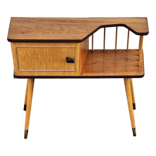 Mid-Century Modern Asymmetrical German Console Table in Birch and Elm, 1960s For Sale