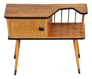 Mid-Century Modern Asymmetrical German Console Table in Birch and Elm, 1960s