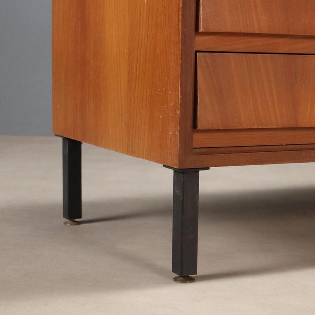 Brown Vintage Chest of Drawers in Mahogany Veneer and Glass, 1960s For Sale - Image 8 of 11