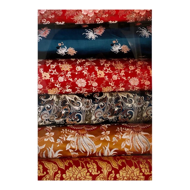 Mark Abrahamson, Vintage Photograph Cibachrome Barkhor Bazaar Colorful Silk Vibrant Photo Print, 1986 For Sale