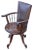 Antique Mahogany and Leather Swivel Captain's Chair, 1900s For Sale - Image 3 of 12