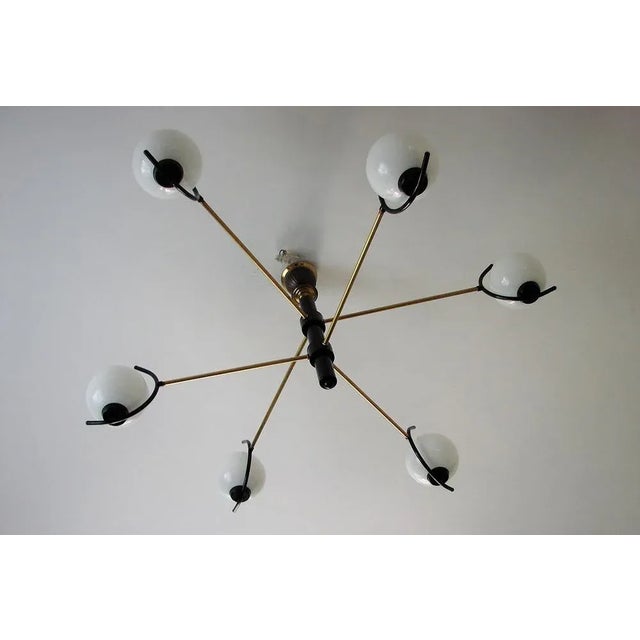 Black Chandelier in the style of Stilnovo, 1960s. For Sale - Image 8 of 9
