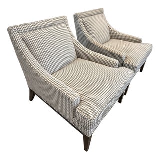 Pair Mitchell Gold Houndstooth Chairs For Sale