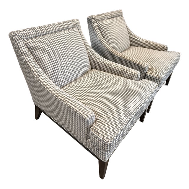 Pair Mitchell Gold Houndstooth Chairs For Sale