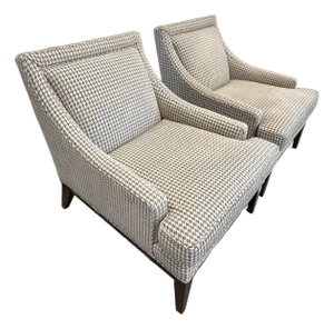 Pair Mitchell Gold Houndstooth Chairs