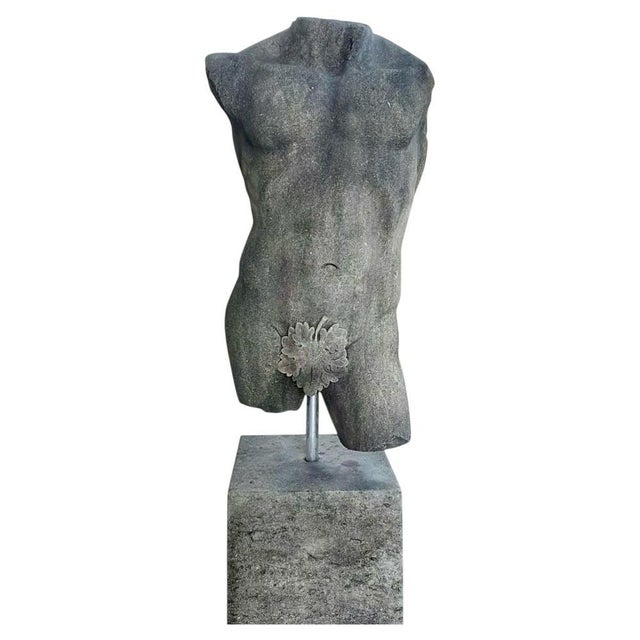 Italian Artist, Sculpture of Apollo Torso, 1980, Stone For Sale - Image 11 of 11