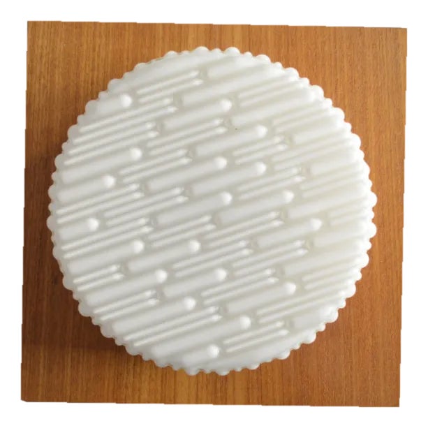 Scandinavian Opal Glass & Teak Lamp, 1960s For Sale