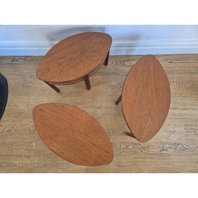Model 5614 Teak Coffee Table Nest of 3 by Nathan Trinity, 1960s, Set of 4 For Sale - Image 14 of 17