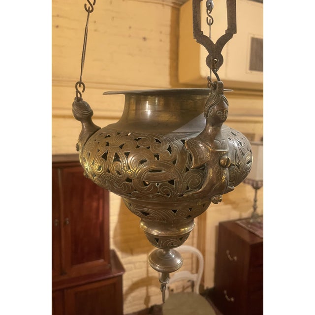 Superb and rare Renaissance-era god lamp from Nuremberg, Germany, dating from the 16th century. A superb example of...
