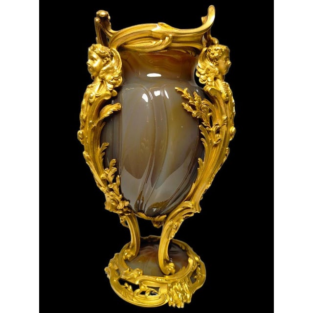 French Vase in Gilt Bronze and Agathe, 19th Century For Sale - Image 12 of 14