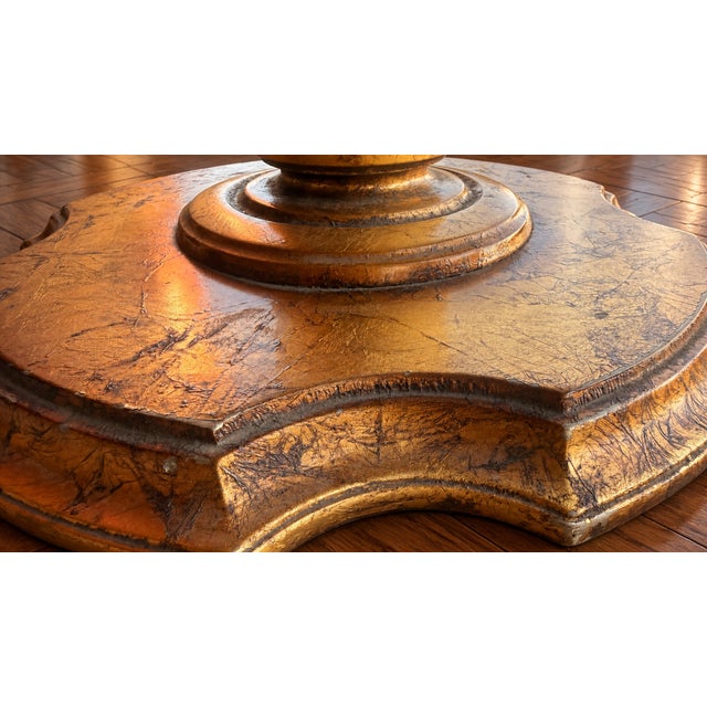 Pair of Neoclassical Giltwood Marble-Top Pedestal Plant Stands For Sale - Image 12 of 14