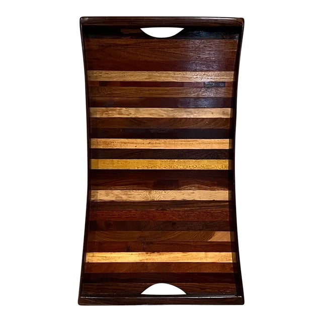 Don S. Shoemaker Service Tray, Exotic Woods, Señal, Mexico, 1970s For Sale