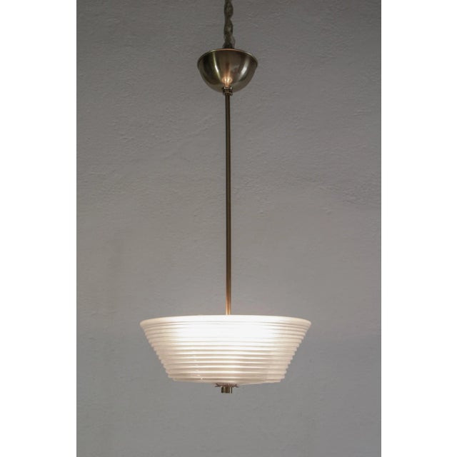 Gold Italian Art Deco Murano Glass Pendant Lamp from Barovier Toso, 1940s For Sale - Image 8 of 17